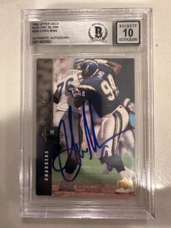 Autographed 1994 Chris Mims San Diego Chargers Upper Card #264 BAS Beckett slabbed