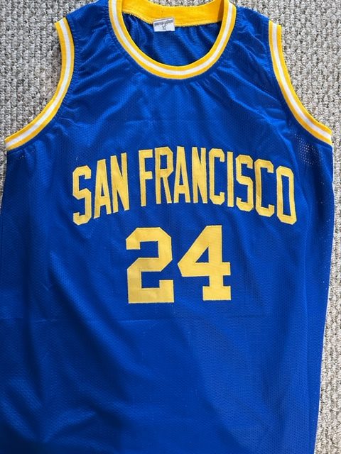 Rick Barry Signed San Francisco Warriors Photo Jersey (JSA COA