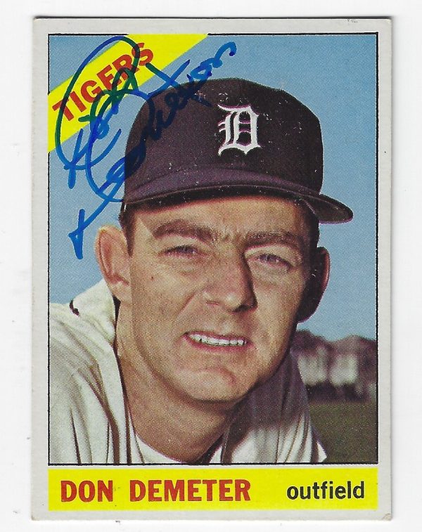 Autographed DON DEMETER Detroit Tigers 1966 Topps Card