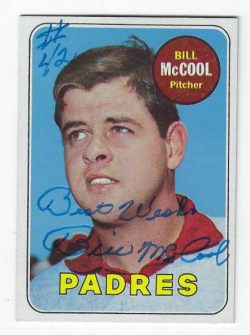 Autographed BILL MCCOOL San Diego Padres 1969 Topps Card