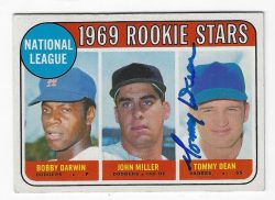 Autographed TOMMY DEAN San Diego Padres 1969 Topps Card