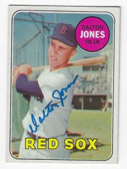 Autographed DALTON JONES Boston Red Sox 1969 Topps Card
