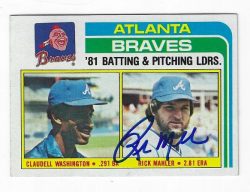 Autographed RICK MAHLER Atlanta Braves 1982 Topps Card