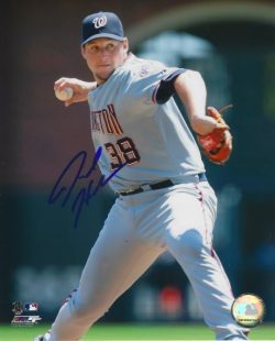 Autographed JOEL HANRAHAN 8X10 Washington Nationals Photo