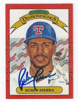 Autographed RUBEN SIERRA 1990 Donruss Diamond King