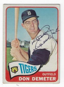 Autographed DON DEMETER Detroit Tigers 1965 Topps Card