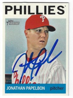 Autographed JONATHAN PAPELBON Philadelphia Phillies 2013 Topps Heritage Card