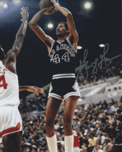 Autographed GEORGE GERVIN 8X10 SAN ANTONIO SPURS photo