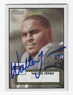 Autographed WALTER JONES Seattle Seahawks 2006 Topps Heritage Card #266