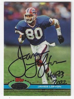 Autographed James Lofton Buffalo Bills 1991 Topps Stadium Club card #89