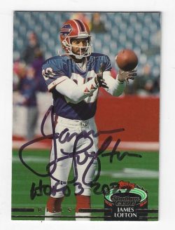 Autographed James Lofton Buffalo Bills 1992 Topps Stadium Club card #385