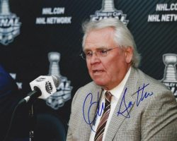 Autographed GLEN SATHER Edmonton Oilers 8x10 photo