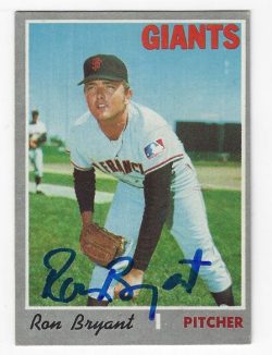 Autographed RON BRYANT San Francisco Giants 1970 Topps Card