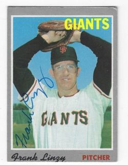 Autographed FRANK LINZY San Francisco Giants 1970 Topps Card