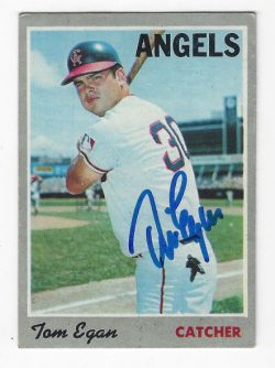 Autographed TOM EGAN California Angels 1970 Topps card