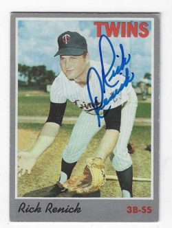 Autographed Rick Renick Minnesota Twins 1970 Topps Card