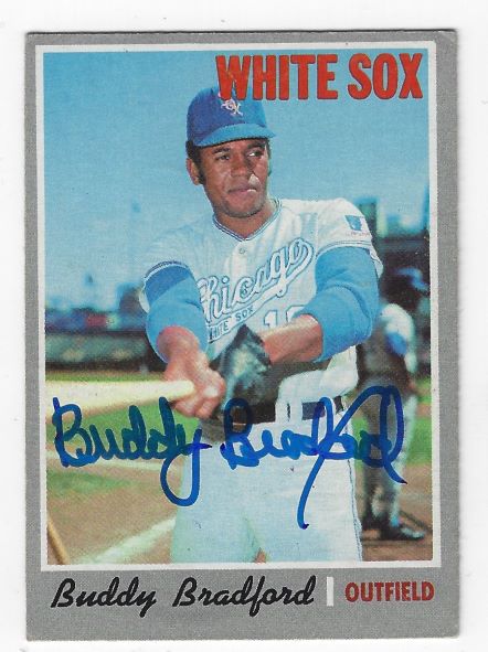 Autographed BUDDY BRADFORD Chicago White Sox 1970 Topps Card - Main Line  Autographs