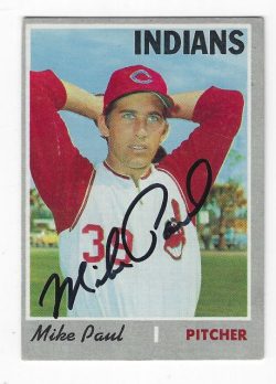Autographed MIKE PAUL Cleveland Indians 1970 Topps Card