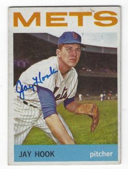 Autographed JAY HOOK New York Mets 1964 Topps Card