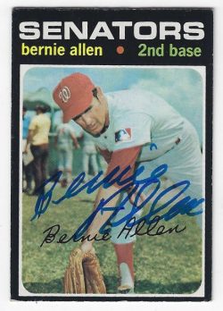 Autographed BERNIE ALLEN Washington Senators 1971 Topps Card