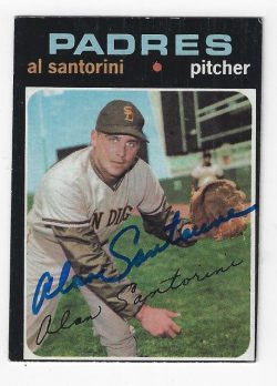 Autographed AL SANTORINI San Diego Padres 1971 Topps Card