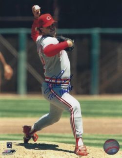 AUTOGRAPHED TOM BROWNING 8X10 Cincinnati Reds Photo