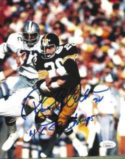 Autographed ROCKY BLEIER "4X SB Champs" 8X10 Pittsburgh Steelers Photo JSA