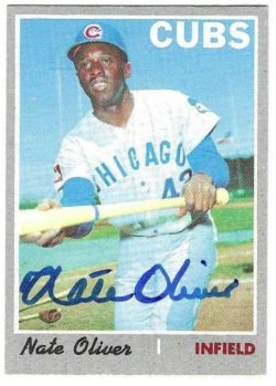 Autographed NATE OLIVER Chicago Cubs 1970 Topps Card