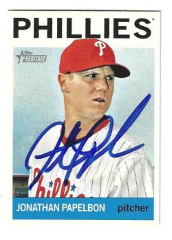 Autographed JONATHAN PAPELBON Philadelphia Phillies 2013 Topps Heritage Card