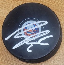 Autographed RYAN PULOCK New York Islanders Hockey Puck