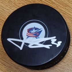 Autographed JAKE CHRISTIANSEN Columbus Blue Jackets Hockey Puck