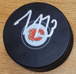 Autographed TYLER TOFFOLI  Calgary Flames Hockey Puck