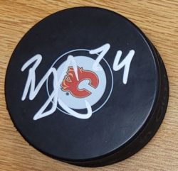 Autographed BRETT RITCHIE Calgary Flames Hockey Puck