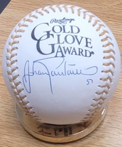 Autographed JOHAN SANTANA Gold Glove Official Major League Baseball Beckett Witness