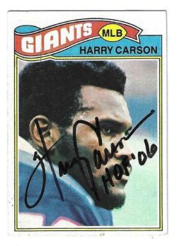 Autographed 1977 Topps Harry Carson New York Giants Rookie Card #146 w/ COA