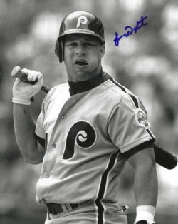 AUTOGRAPHED LENNY DYKSTRA 8X10 Philadelphia Phillies Photo