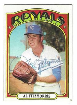 Autographed AL FITZMORRIS Kansas City Royals 1972 Topps Card