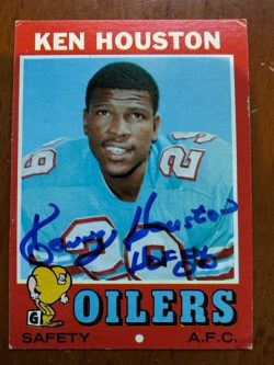 Autographed 1971 Topps Kenny Houston Oilers  Rookie Card #113 w/ COA