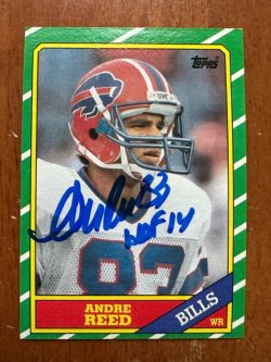 Autographed 1986 Topps Andre Reed Buffalo Bills Rookie Card #388 w/ COA