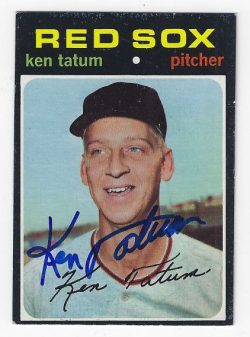 Autographed KEN TATUM Boston Red Sox 1971 Topps Card