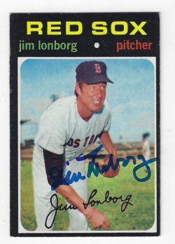 Autographed JIM LONBORG Boston Red Sox 1971 Topps Card