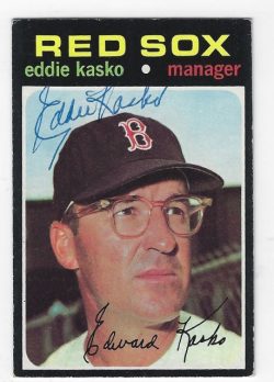 Autographed EDDIE KASKO Boston Red Sox 1971 Topps Card