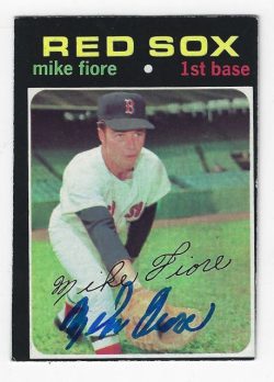 Autographed MIKE FIORE Boston Red Sox 1971 Topps Card