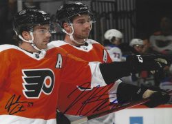 Autographed JACKSON and NOAH CATES 8X10 Philadelphia Flyers Photo