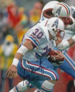 Autographed LARRY MORIARTY 8x10 Houston Oilers Photo