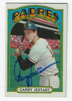 Autographed GARRY JESTADT San Diego Padres 1972 Topps Card
