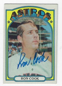 Autographed RON COOK Houston Astros 1972 Topps Card