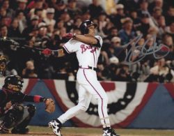 AUTOGRAPHED DAVE JUSTICE 8X10 Atlanta Braves Photo