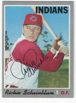 Autographed RICHIE SCHEINBLUM Cleveland Indians 1970 Topps Card