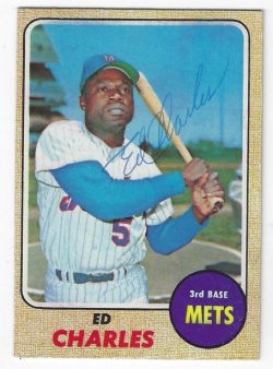 Autographed 1968 Topps Ed Charles  New York Mets Card #563
